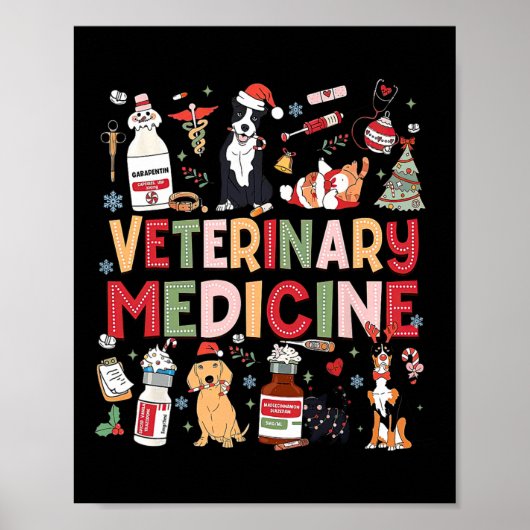 Poster Retro Vet Tech Vet Cat Amoureux des chiens C (Devant)