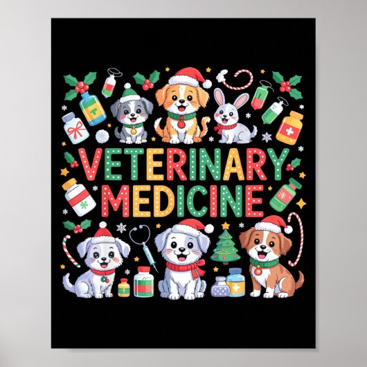 Poster Retro Veterinary Medicine Vet Tech Cat Dog Lover C (Devant)