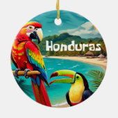 Poster Retro Viaje de Honduras Keramisch Ornament (Achterkant)