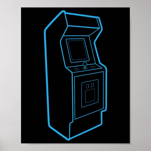 Poster Retro Video Game Arcade Cabinet  (Devant)