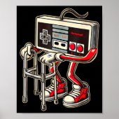 Poster Retro Video Game Controller With Walker Funny Game (Devant)