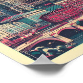 Poster Retro Vienna City Autriche cadeaux skyline (Coin)