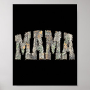 Poster Rétro Vieux Camo Maman Camouflage Maman Fête des M