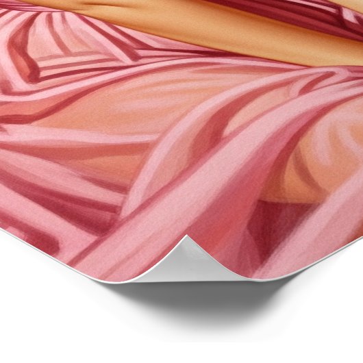 Poster Retro Vieux Hollywood Glamor Blonde Femme Pin-up A (Coin)