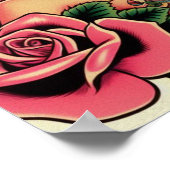 Poster Retro Vieux Tatouage de l'école (Coin)