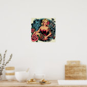 Poster Retro Vieux Tatouage de l'école (Cuisine)