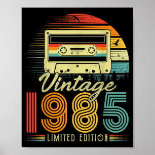 Poster Rétro Vintage 1985 Édition Limitée 41 Ans Bi