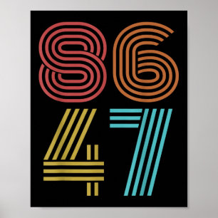 Poster Retro Vintage 8647 Impeach 47 Anti Trump Lies Raci