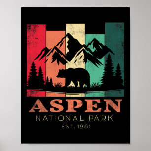 Poster Retro Vintage Aspen Colorado Souvenir Enfants Rand