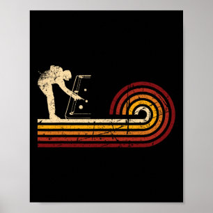 Poster Retro Vintage Billard Jeu 8 Ll Pool Player Tour