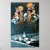 Poster Retro vintage Christmas Holiday Angles (Devant)