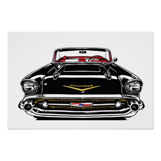 Poster Retro Vintage Classic Car Front Pop Art (Devant)