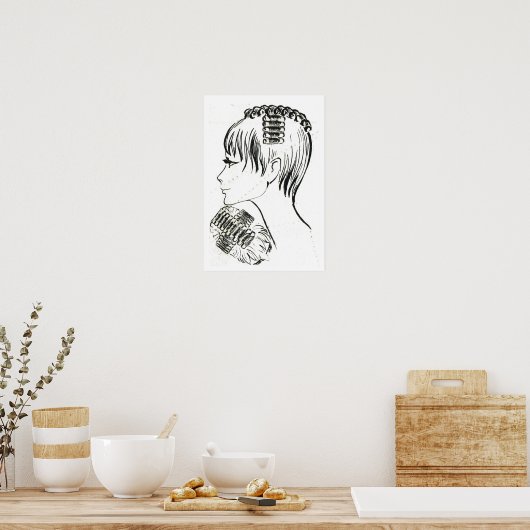 Poster Retro vintage coiffure et gestion (Cuisine)