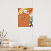Poster Retro Vintage Daisy Faveurs Rainbow Daisy (Cuisine)