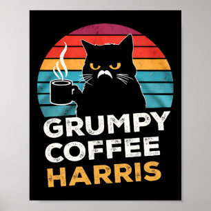 Poster Retro Vintage Grumpy Coffee Harris