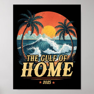 Poster Retro Vintage Gulf Of Home 2025 Vêtements Tee Amer