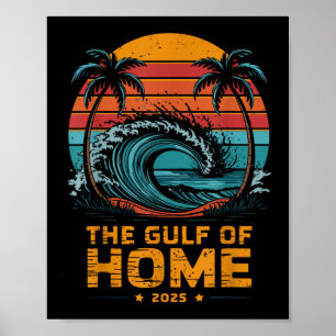 Poster Retro Vintage Gulf Of Home 2025 Vêtements Tee Amer