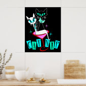 Poster Retro Vintage MCM - Chat CatNip atomique (Cuisine)