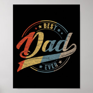 Poster Retro Vintage Meilleur Papa Jamais Père Papa Père