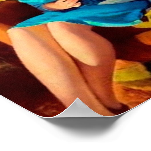 Poster rétro vintage mère lecture (Coin)