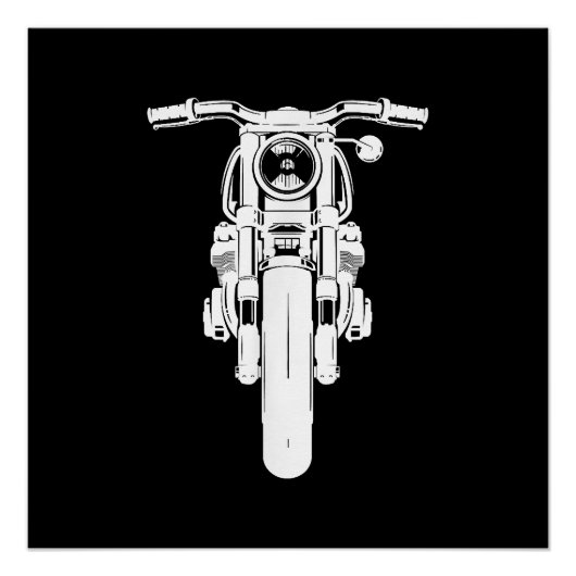 Poster Retro Vintage Motorcycle J'aime mon Motorbik (Devant)