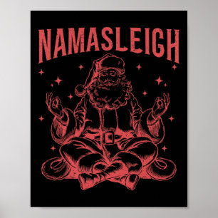 Poster Retro Vintage Noël Yoga Santa Namasleigh