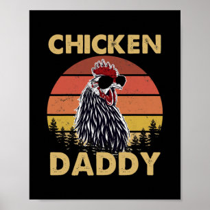 Poster Retro Vintage Poulet papa Poulet de poulet Papa pè