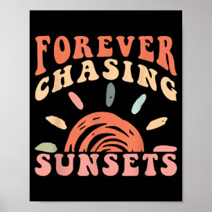Poster Rétro Vintage pour toujours Chasse Couchers de sol