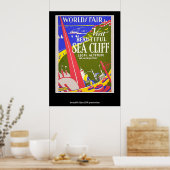 Poster Retro Vintage Sea Cliff (Cuisine)
