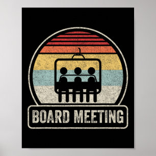 Poster Retro Vintage Snowboard Meeting Snowboard Vacat