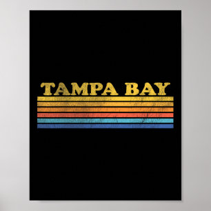 Poster Retro Vintage Tampa Bay désorganisé Floride Throwb