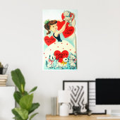 Poster Retro vintage Valentine Chats (Bureau à domicile)