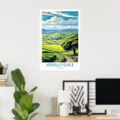 Poster Retro Voyage Wensleydale Yorkshire Wall Art (Bureau à domicile)