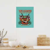 Poster Retro Waikiki Tiki Lounge Imprimer Brown (Cuisine)