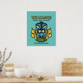 Poster Retro Waikiki Tiki Lounge Imprimer Brown (Cuisine)