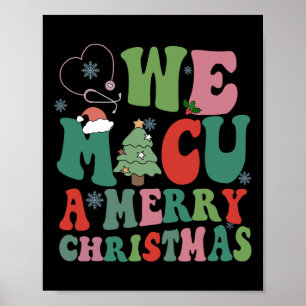 Poster Retro we micu un joyeux Noël médical soins médicau