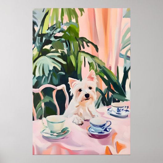 Poster Retro West Highland White Terrier Poster, Westie (Devant)