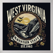 Poster Retro West Virginia (Devant)