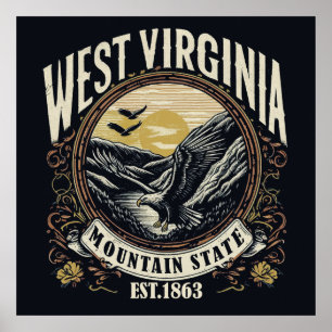 Poster Retro West Virginia