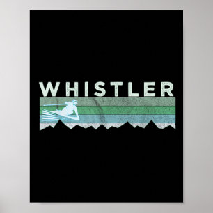 Poster Rétro Whistler Bc Canada en détresse Ski