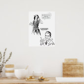 Poster Retro Woman Interroge Sur Le Mariage (Cuisine)