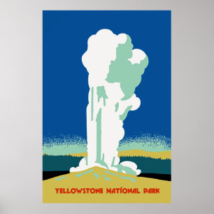 Poster Retro Yellowstone Park Travel ad