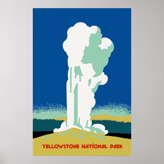 Poster Retro Yellowstone Park Travel ad (Devant)