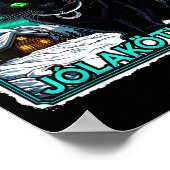 Poster Retro Yule Cat Icelandic This Home Protected Jólak (Coin)