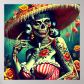 Poster Retro Zombie Pin-up (Devant)