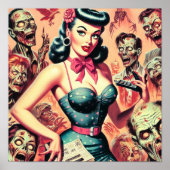 Poster Retro Zombies Pin-up (Devant)