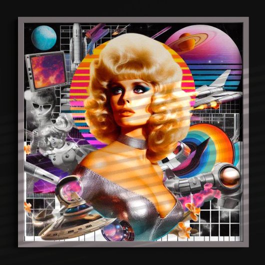 Poster Rétrofuturisme Sci-Fi Femme