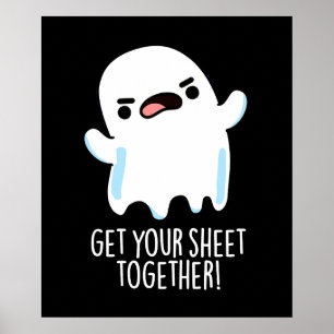 Poster Retrouvez votre feuille ensemble Funny Ghost Pun D