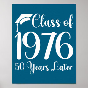 Poster Retunion de classe T-shirt 1976 50 ans plus tard