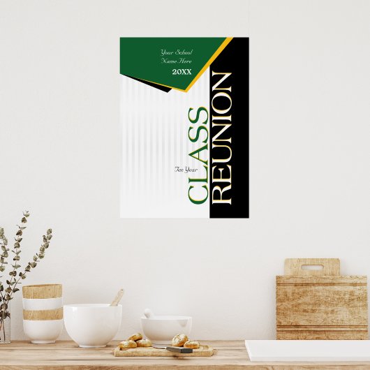 Poster Réunion de classe verte et jaune (Cuisine)